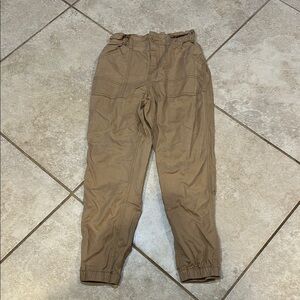 Polo Ralph Lauren Khaki Tan Twill Elastic Waist Utility Jogger Pants 12 Girls